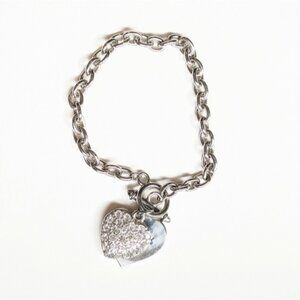 Pinkstix Silver Chain Bracelet with Hearts